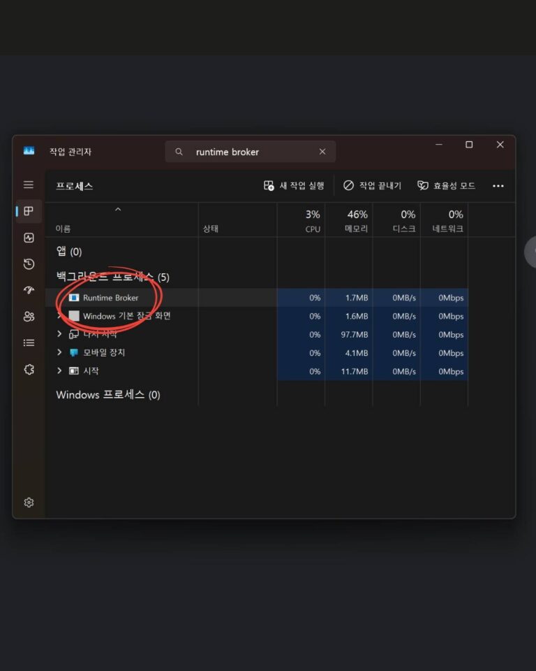Runtime Broker(런타임 브로커)